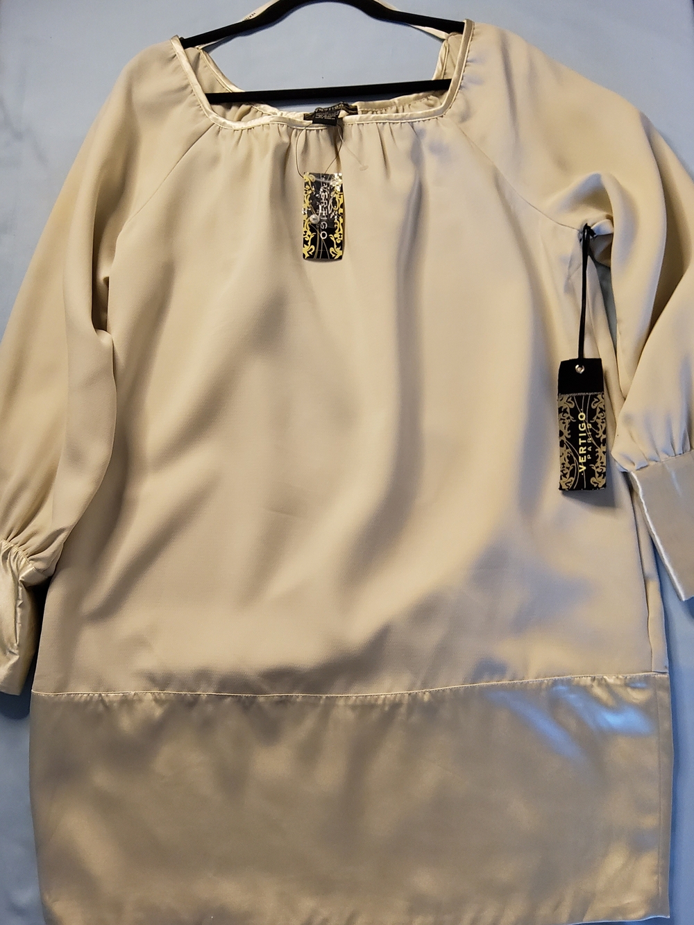 Vertigo PARIS Cream Satin-Trim Dress - Picture 5 of 16